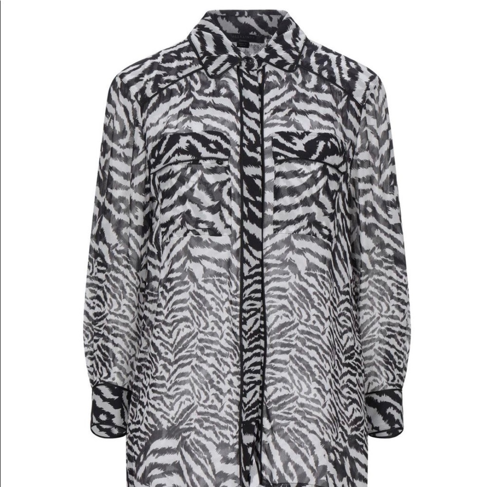 All Saints Black Zebra Top